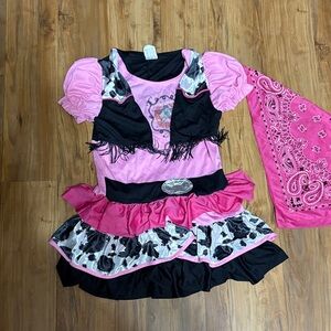 Pink and Black Cowgirl Kids Costume